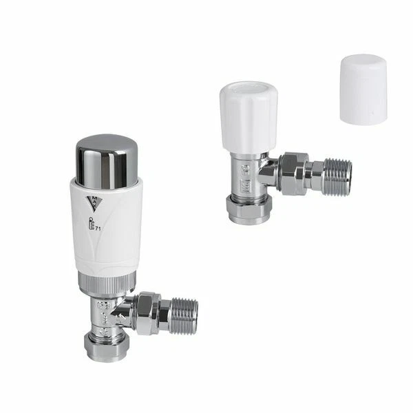 Center Plus 15mm Angled TRV Thermostatic Radiator Valve & Lockshield Pack x 1