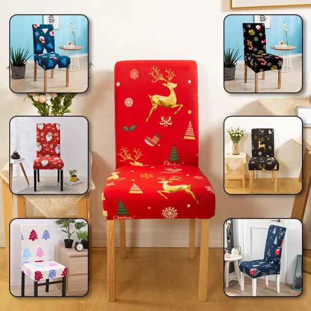 Christmas Stretch Chair Cover Slipcovers Banquet Dining Chair Protector Cover