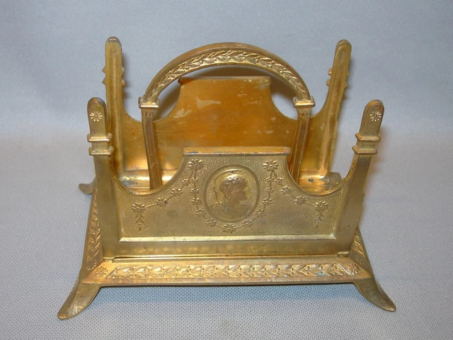 Porte-lettres De Bureau En Laiton Avec Motif Tournesols, Fait Main En Italie
