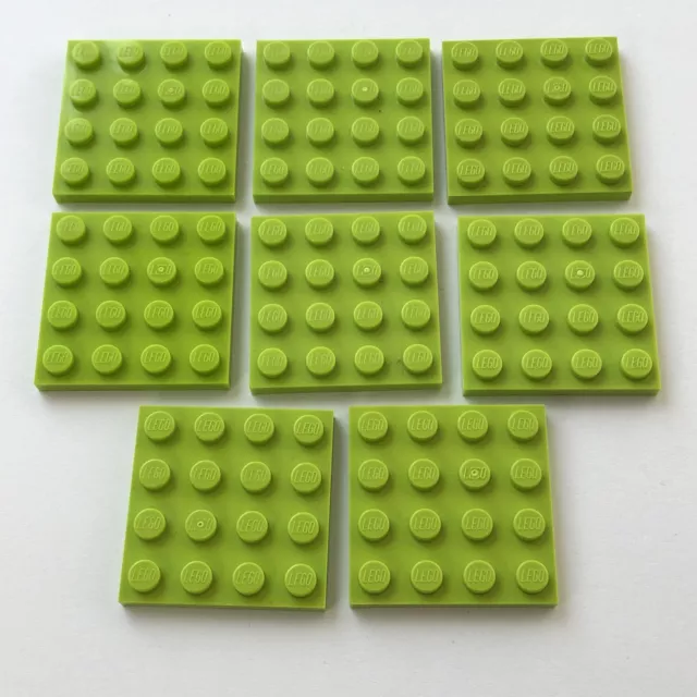 LEGO Lime Green Base Flat Plates 3031 4x4 8 pieces