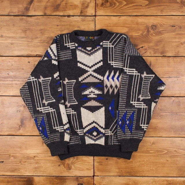 VINTAGE COOGI JUMPER Sweater L 90s Hip Hop Geometric Biggie Roundneck Wool 151.19 PicClick UK