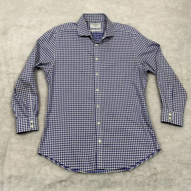 Charles Tyrwhitt Non Iron Extra Slim Fit Dress Shirt Men’s 16.5-33 Blue Gingham