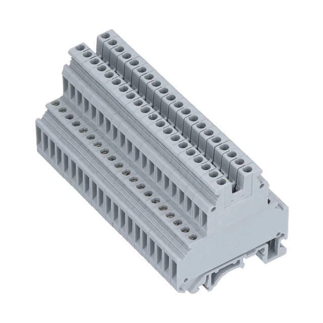 2 Layer Terminal Block 32A 100Pcs Rail Type Terminals Combination For