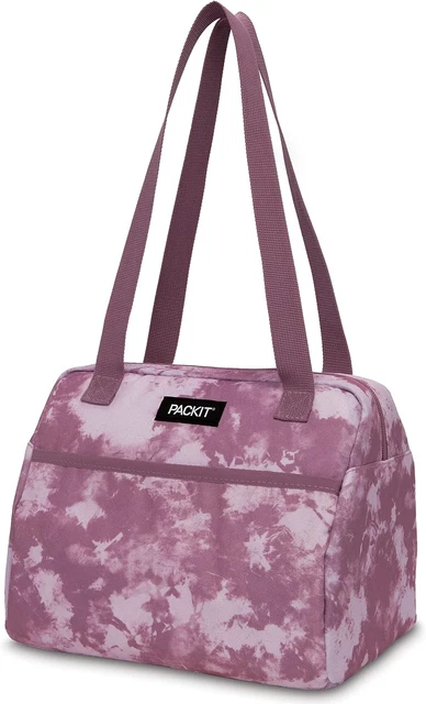 PackIt Freezable Hampton Lunch Bag, Mulberry Tie Dye, Built with EcoFreeze Zip PackIt Freezable Hampton Lunch Bag, Mulberry Tie Dye, Built with EcoFreeze Zip