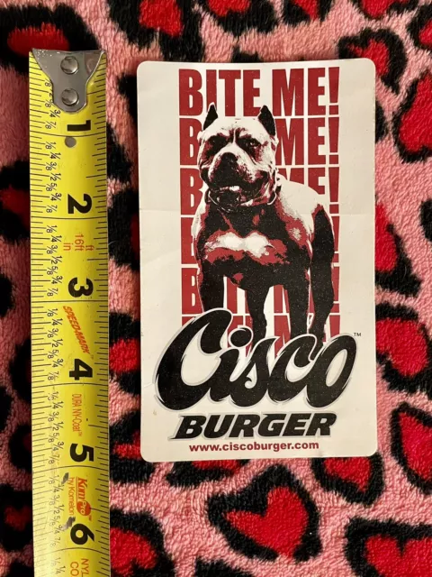 Original Jesse James West Coast Choppers Cisco Burger Bite Me Sticker 5 Inch