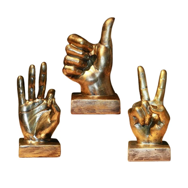 Chic Résine Geste De La Main Sculpture Ornement Figurine Statue Décor De Table