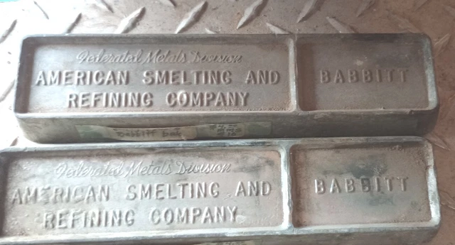 2 Federated Metals Division American Smelting & Refining Co Babbitt Ingots 1900s