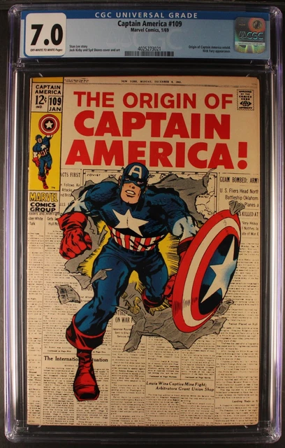 CAPTAIN AMERICA  #109  High Grade Origin KEY!   7.0 CGC       4025273021
