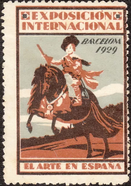 Stamp Label Spain Exposition 1929 Poster Cinderella Barcelona International MNH