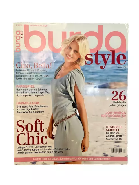 Burda Style 04/2012 Mode Magazin Zeitschrift Schnittmuster Vorlage Nähen