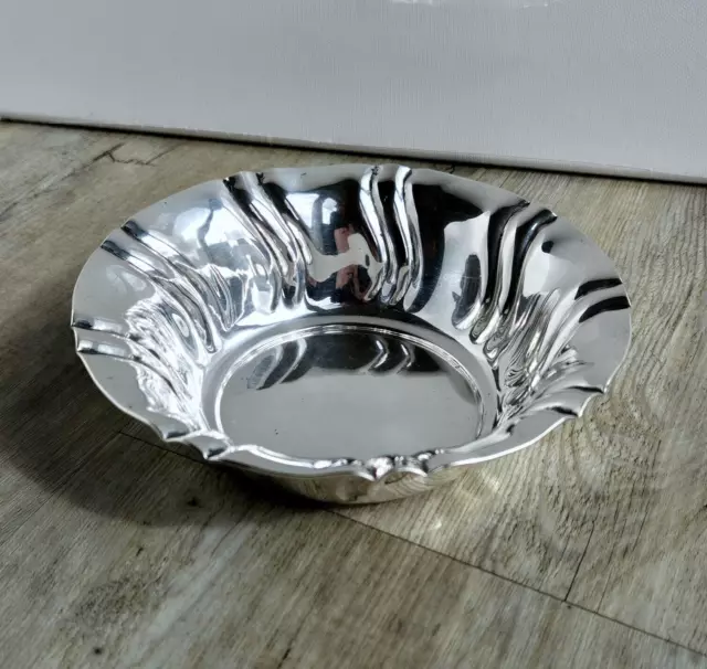 zeitlos schöne alte 830 Silber Schale - Dänisches Design / 17cm D / 140 Gramm