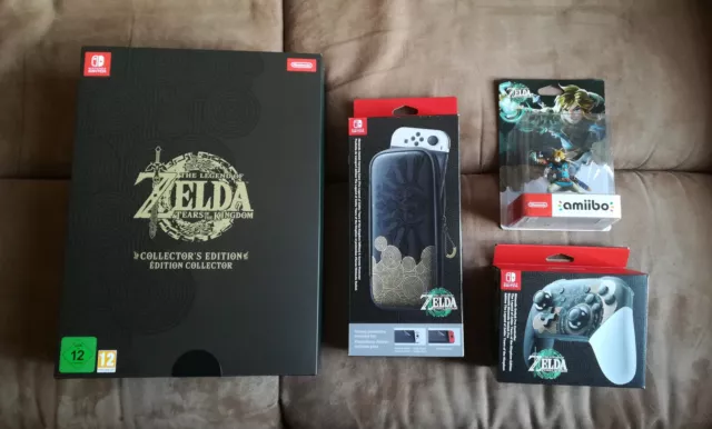 Lot Zelda Tears of the Kingdom Collector + Manette + Housse + Amiibo - NEUFS