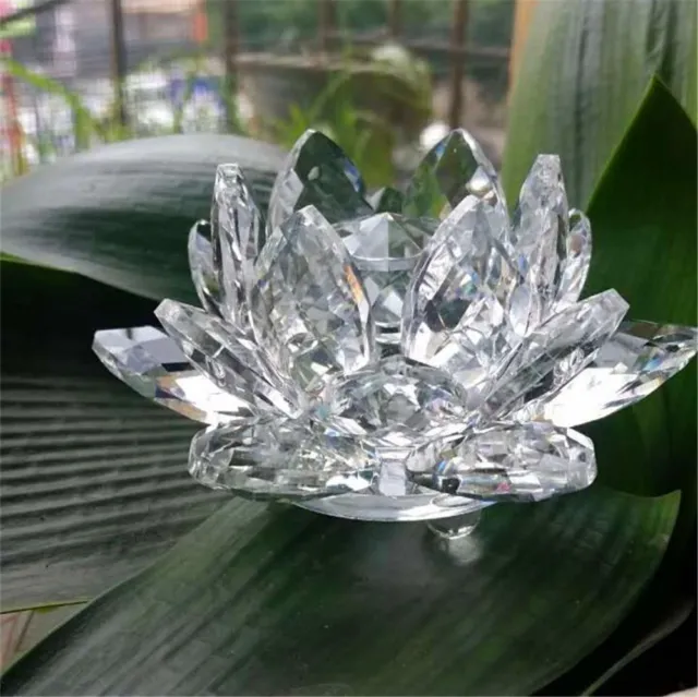 Large All Colours Crystal Lotus Flower Ornament Crystocraft Home Decor_Uk Fast