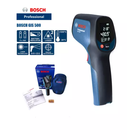 Bosch Laser IR Thermometer GIS 500 Berührungsloser Infrarot-Laser 12:1 bis 500°C