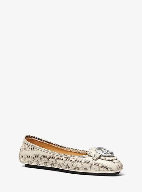 Michael Kors Lillie Leather Moccasin in Snakeskin (Size 5)