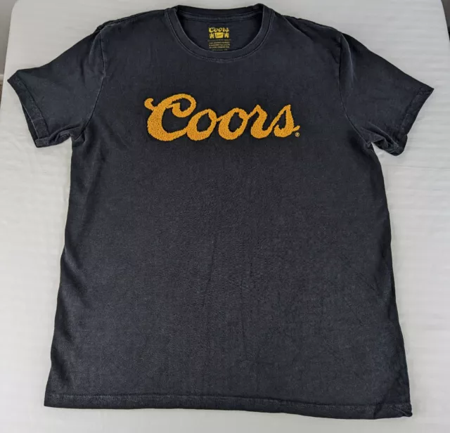 Lucky Brand COORS BEER Shirt ADULT LARGE  Mens Crew Neck Graphic Cotton