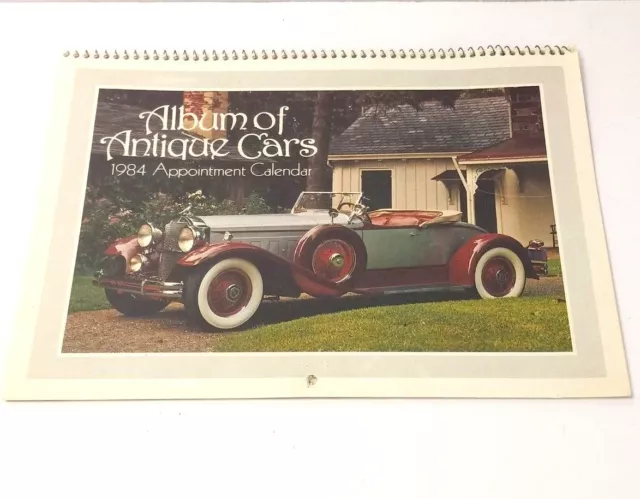 Calendar Album of Antique Cars 1984 Appointment Calendar Vintage