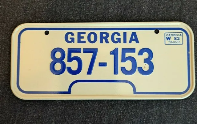 1983 Wheaties/Post Cereal Miniature Mini Bike State Georgia Metal License Plate