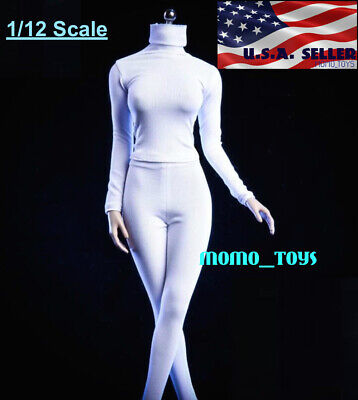 1/12 Turtleneck Stretch Slim Top Pants For 6" TBLeague T01 Female Figure ❶USA❶