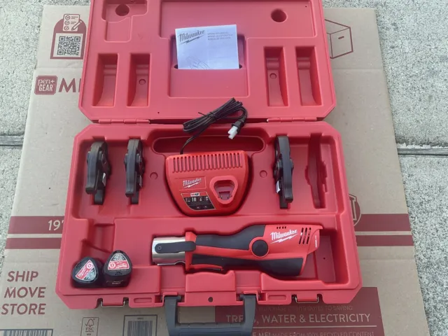 Milwaukee M12 Force Logic Press Tool Kit with 3 Jaws And Two Batteries 2473-22