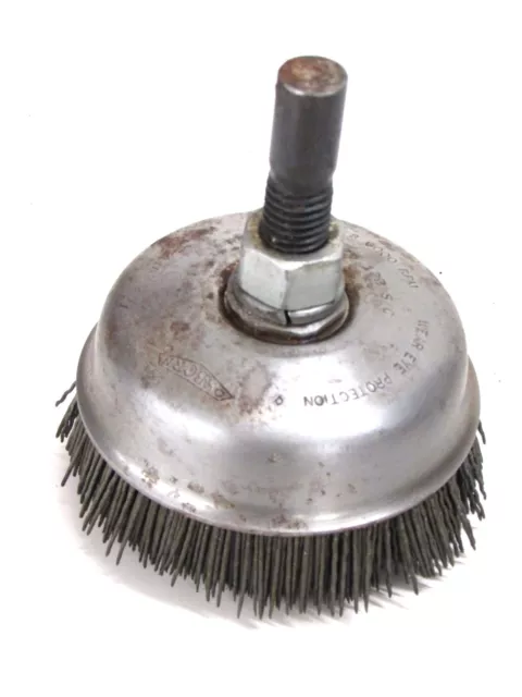 Osborne 4" Cup Brush, 1-1/2" Silicon Carbide Coated Nylon Bristles, 120 Grit