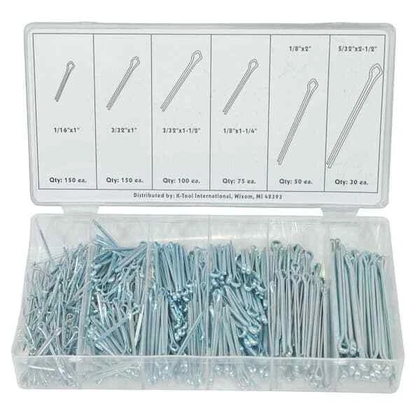 Cotter Pin Assortment Chrome finish offers long-lasting performance (555-Piece)