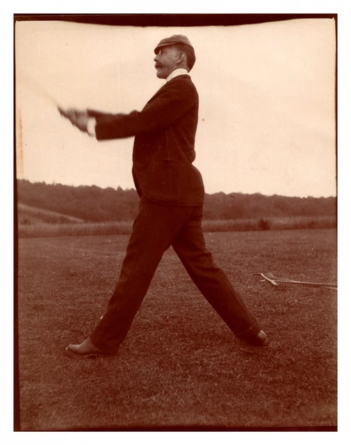 Tirage Argentique Vintage - Deux Golfeurs - 9x12 Cm - Circa 1900 - Original