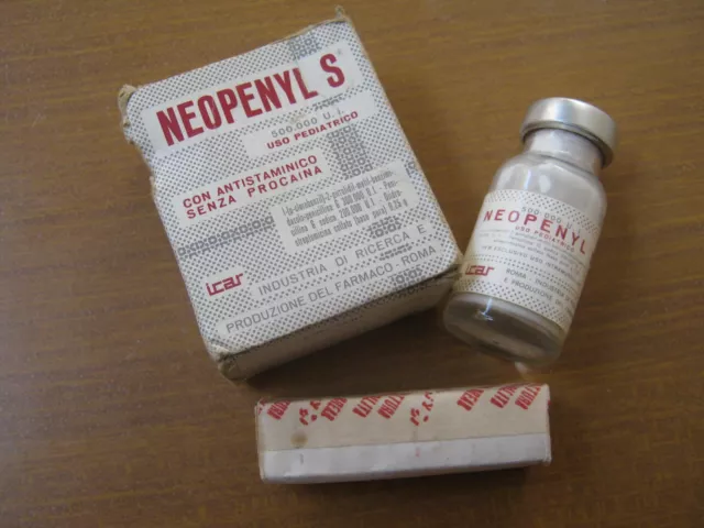 Antica Farmacia Bottiglia Con Scatolo Vintage Neupenyl S  Vecchie Confezioni