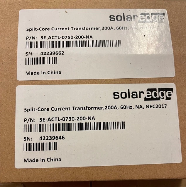SOLAREDGE ACTL0750200 ACCUCT 200A/0.33VAC SplitCore Current