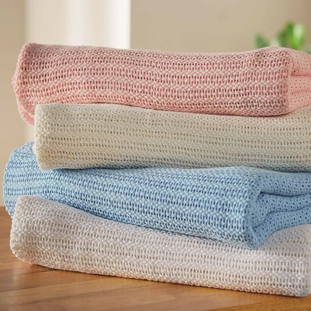 Cellular Blanket Single Double King Pram Ultra soft Cozy Breathable 100% Cotton