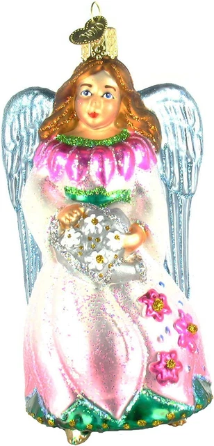 Old World Christmas | GARDEN ANGEL ORNAMENT ✪NEW✪ 10206 RARE RETIRED FLOWERS USA