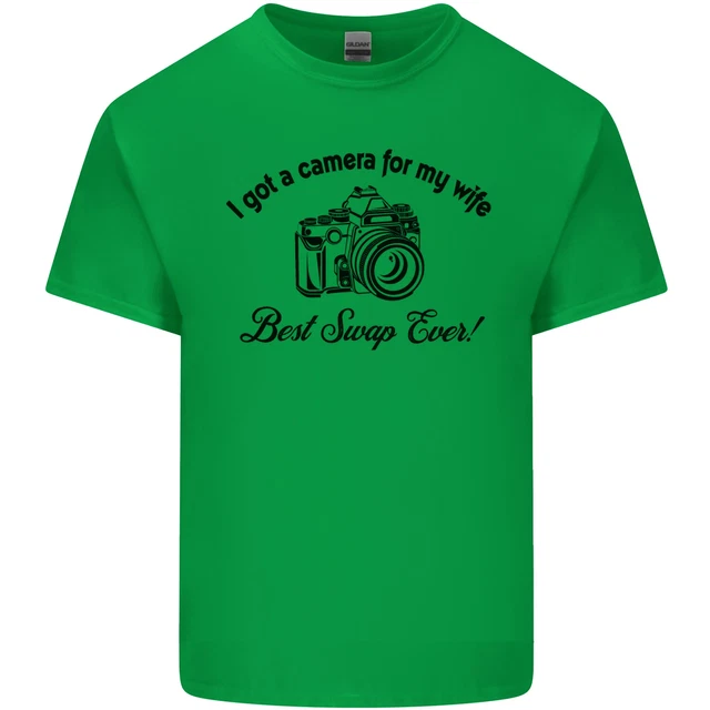 T-shirt top fotocamera per mia moglie fotografo fotografia uomo cotone 9