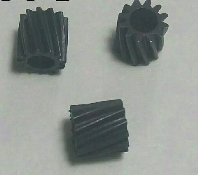 3PCS Metal Helical Gear Straight Length 6mm 12 Teeth 0.4 Die Hole Length 3.17mm