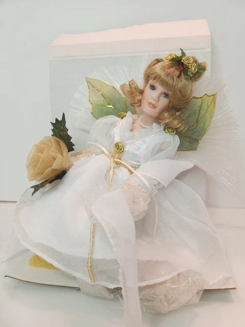 Heritage Signature Celestial Angel Fiber Optic Porcelain Christmas Doll:Celeste