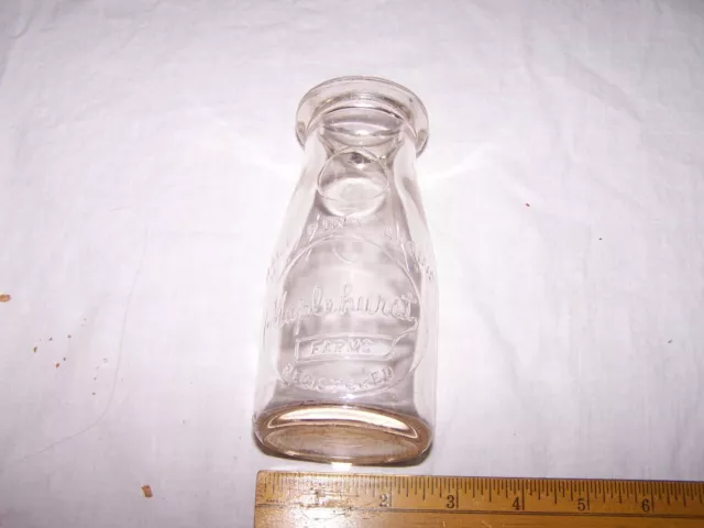 Vintage Embossed MAPLEHURST Half Pint Milk Bottle