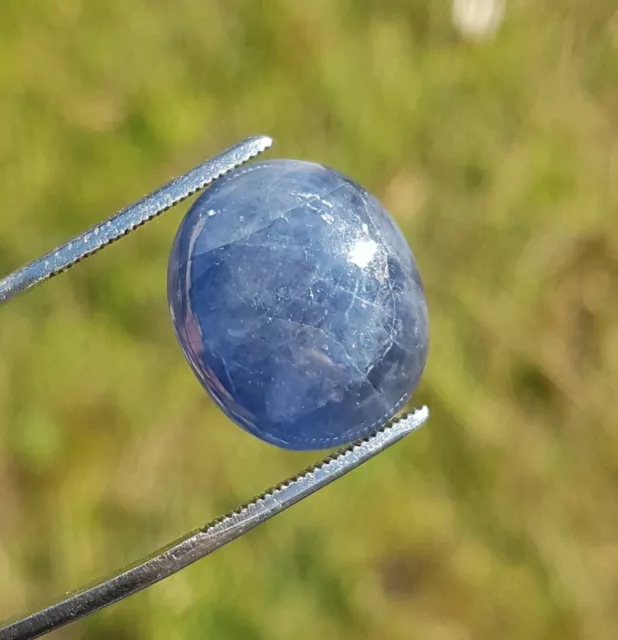 Cabochon Saphir bleu Birmanie 16,90ct burma blue sapphire cab unheated gemstones