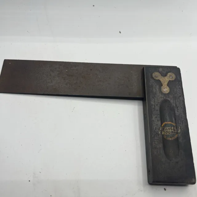 Antique STANLEY Try Square 6” Vintage Wooden Handle