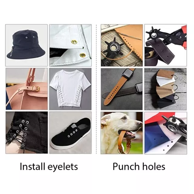 Revolving Hole Punch Pliers 100 Set Eyelet Kit for Dog Collars