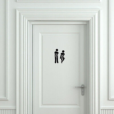 Pegatina de letrero de puerta de inodoro - pegatina creativa para puerta, calcomanía de puerta baño puerta H-CJ
