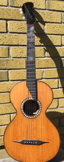 Old handsome Vienna guitar, Bernard Enzensperger, needs restoring