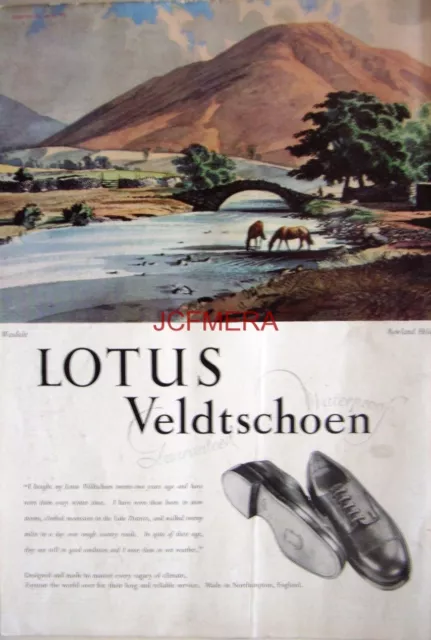 1952 LOTUS Veldtschoen Shoes Advert 'WASDALE' - Rowland Hilder Art Print AD