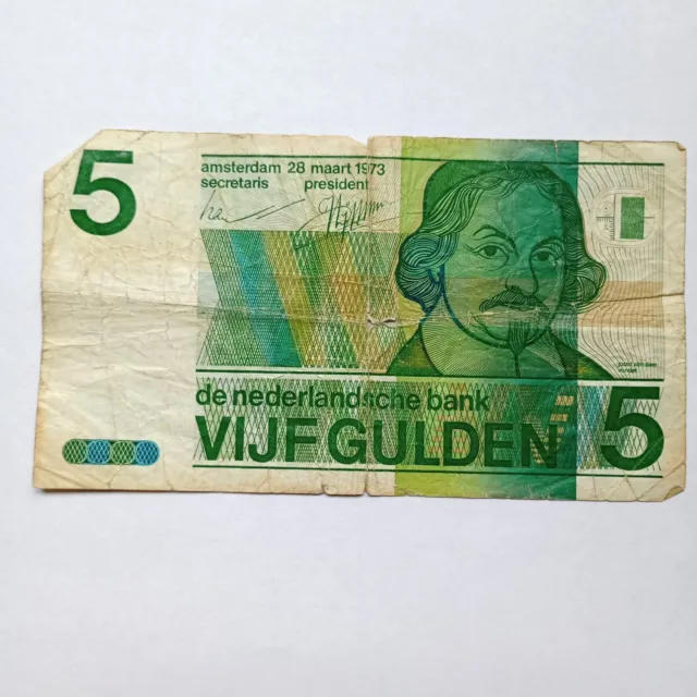 Netherlands 5 Gulden 1973 Well Circulated Banknote Foreign Currency Paper Money