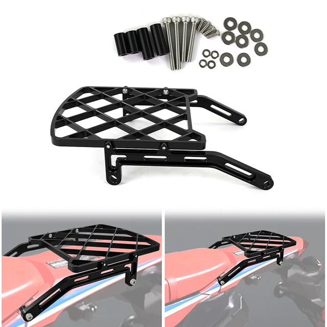Portabagagli posteriore in alluminio ripiano merci adatto per Honda CRF300L 2021-2023 nero