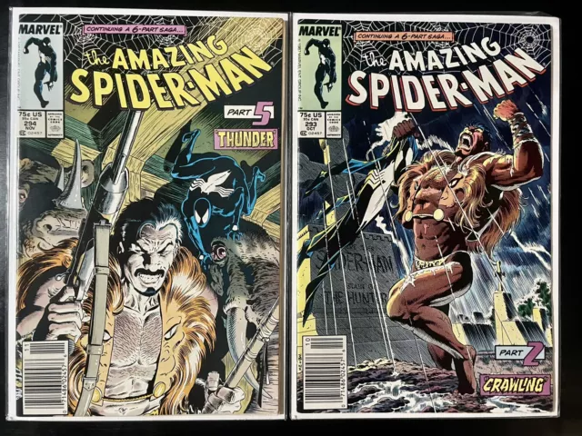 The Amazing SPIDER-MAN #293 and 294 (Oct Nov 1987) Kraven's Last Hunt Newsstand