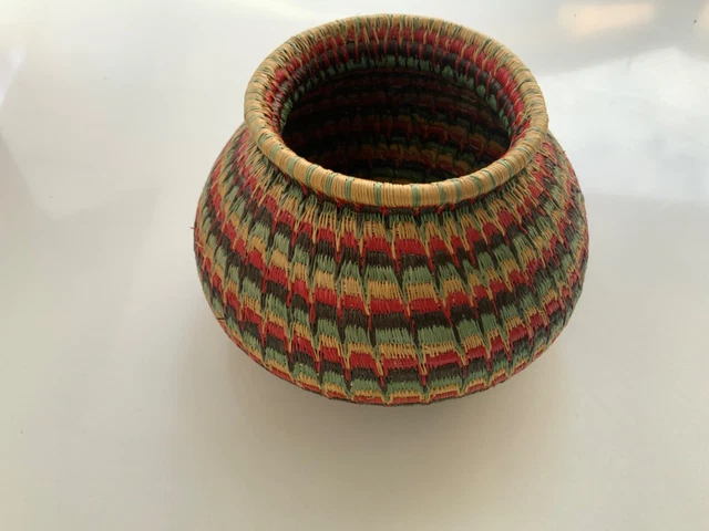 Traditional Zulu Nut Bowl Woven Basket handmade KwaZulu-Natal South Africa.