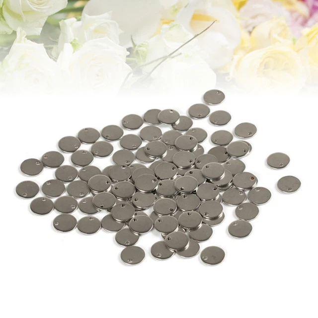 100 Pcs Charms Jewelry Making Blank Antique Bronze Round Pendant Disc Pendants