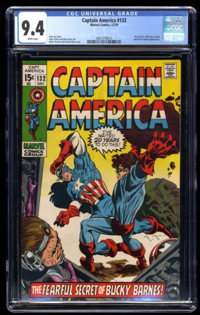 Captain America #132 CGC NM 9.4 White Pages Doctor Doom Appearance! Marvel 1970