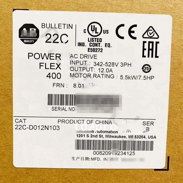 2023 NEW Sealed AB 22C-D012N103 PowerFlex 400 5.5 kW 7.5 HP AC Drive 22CD012N103