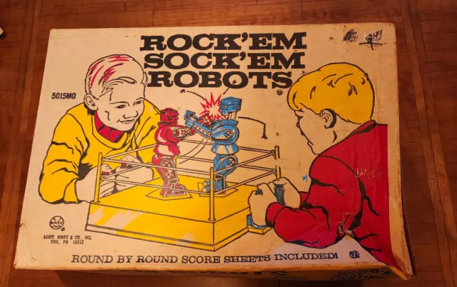 1960's Vintage Original Marx Rock'em Sock'em Robots Complete in Box Excellent