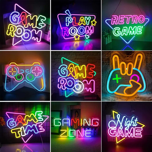GAME ROOM NEON Sign LED Wall Decor USB Powered Acrylic For Gaming ...